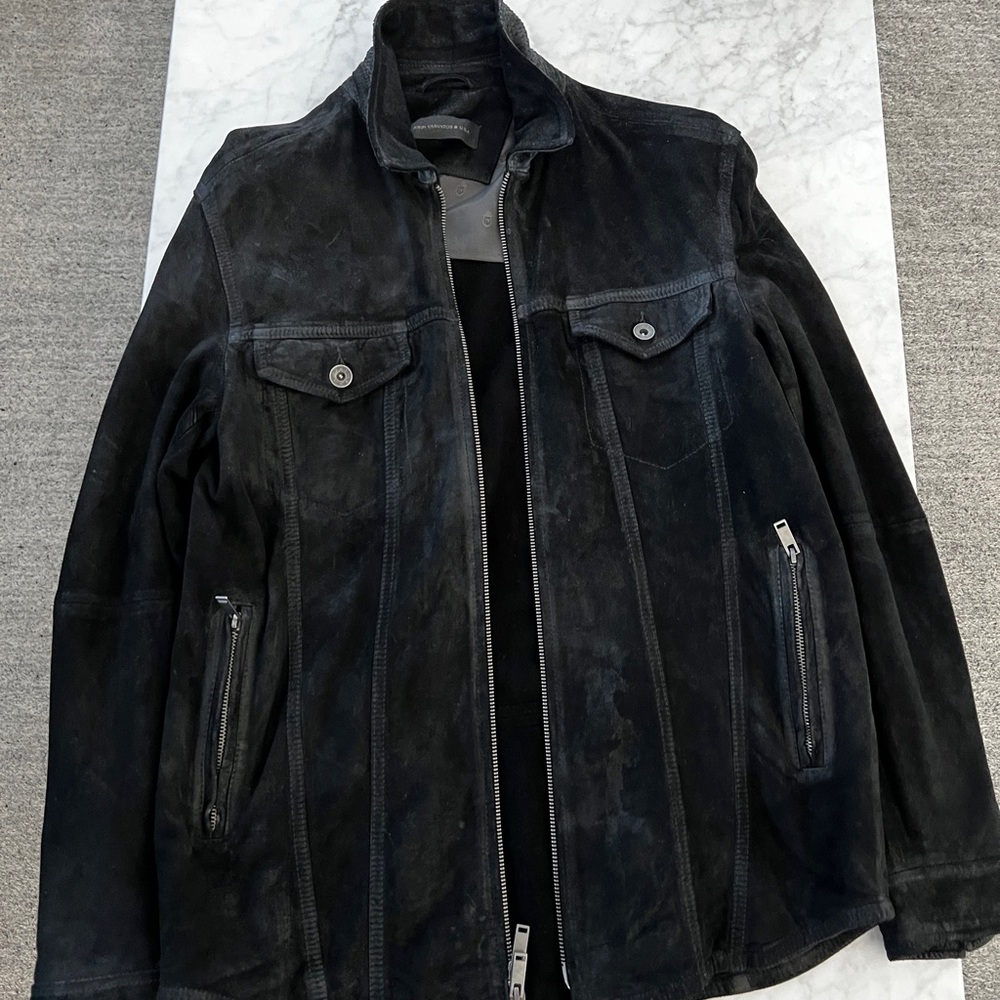 John Varvatos Black Suede Jacket